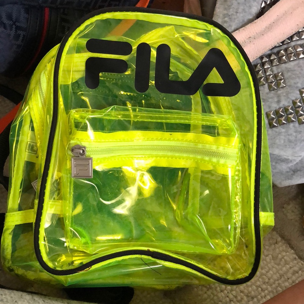 See through neon fila backpack